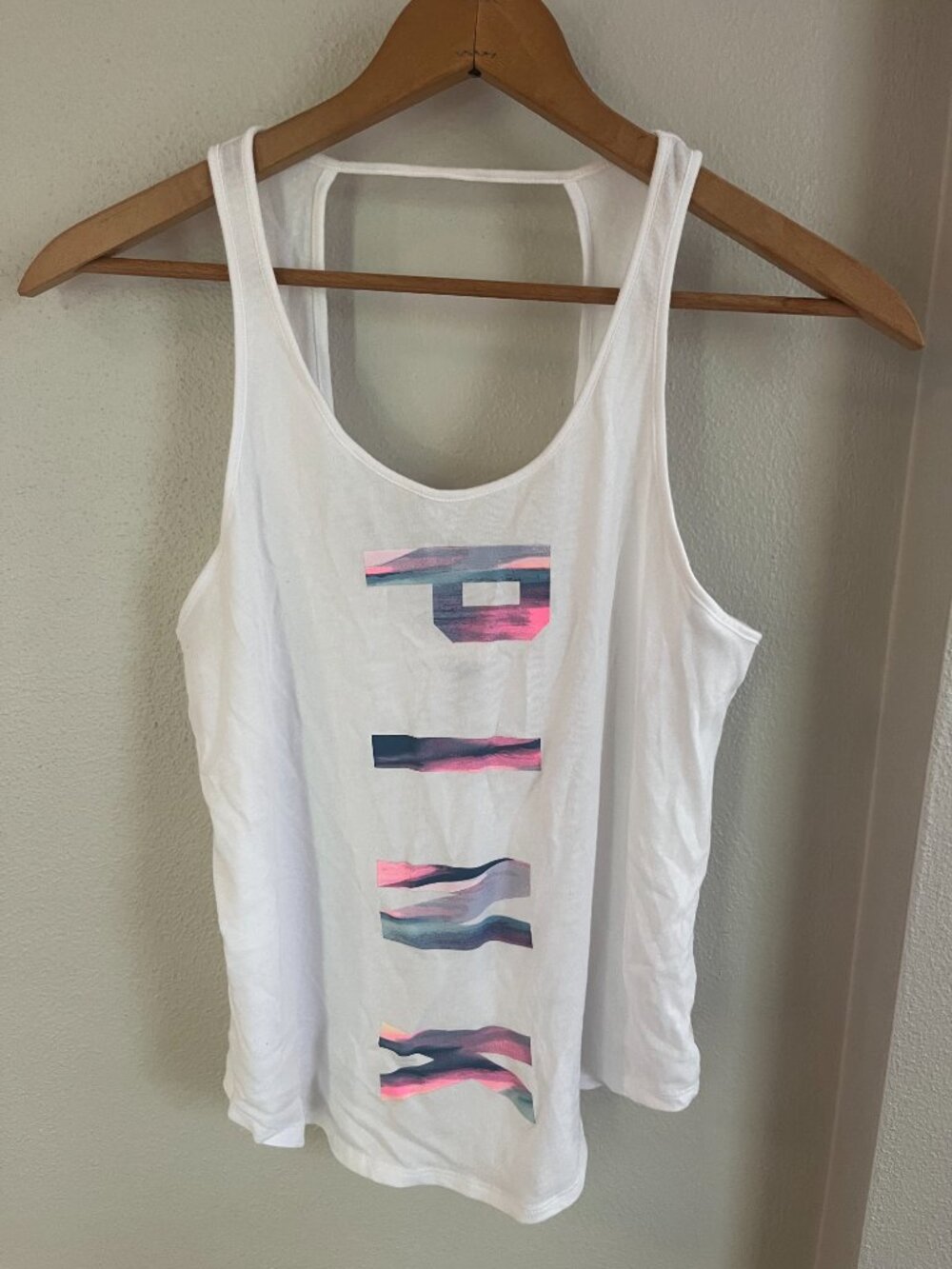 PINK Victoria's Secret Burnout Tank Top in White